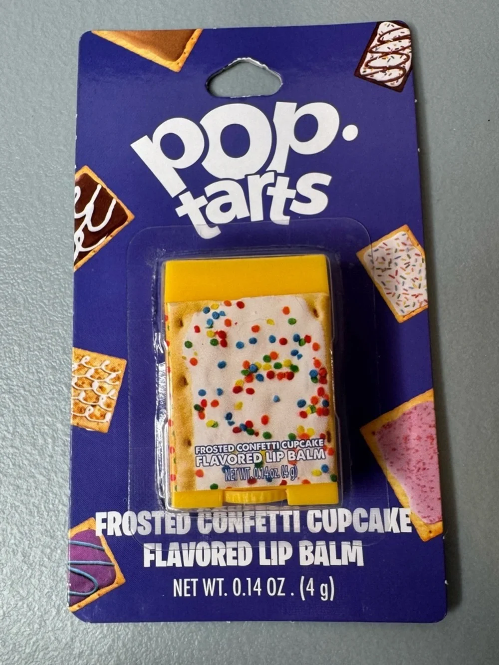 Pop tarts Frosted Confetti Cupcake Flavored Lip Balm pop tart shaped w/ sprinkle